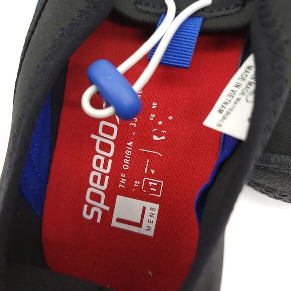 Speedo Shoes Mens Black Blue Water Shoes New Without Tags Size Large - Picture 9 of 11